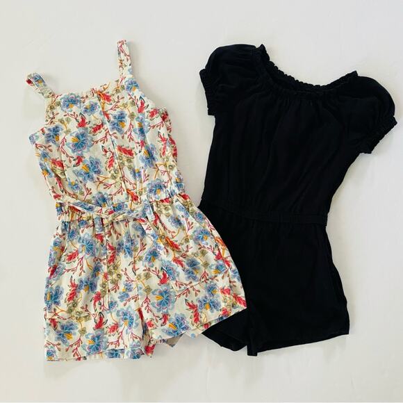 Old Navy | Romper Bundle Spaghetti Stap Shorts EUC XS Floral Linen - Picture 1 of 13